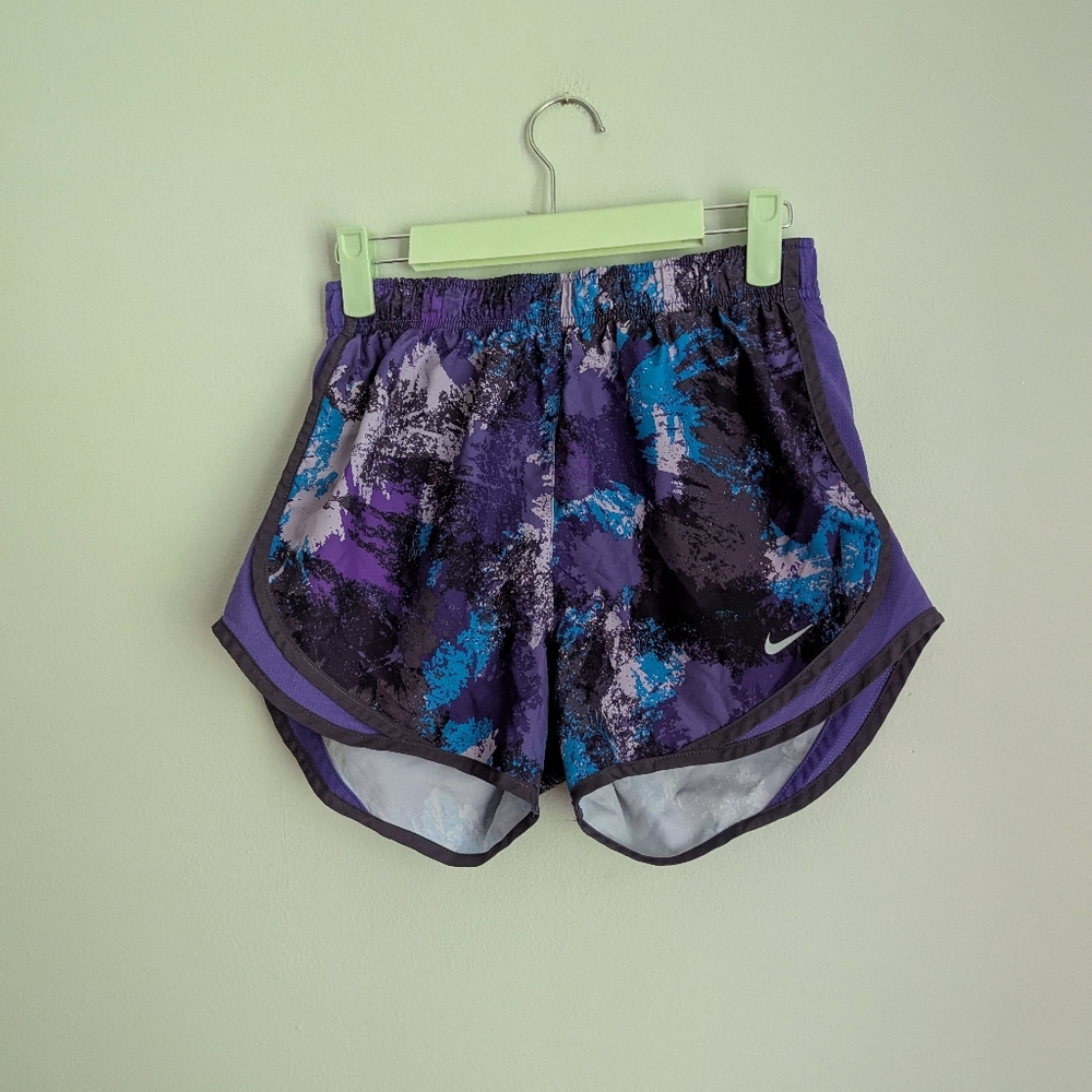 Nike DRIFIT Athletic Running Shorts Womens Small Purple Blue Underwear Lined 210